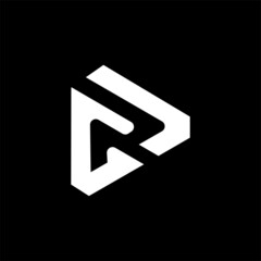 Vector R letter in triangle , logo letter r triangle , logo r abstract 