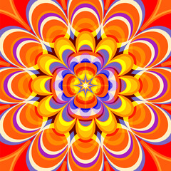Orange Fractal Kaleidoscope Mandala Background
