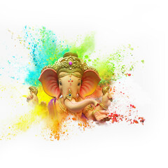 Lord Ganesha, is one of the best-known and most worshiped god in the Hindu religion lord Ganesha of Indian festival tradition - obrazy, fototapety, plakaty