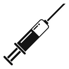 Medical syringe icon simple vector. Family health