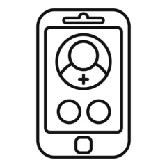 Family doctor call icon outline vector. Health patient