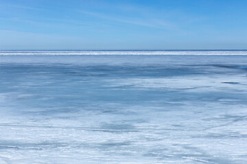 Naklejka na ściany i meble frozen sea, north, sea covered with ice