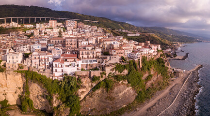 Fototapeta na wymiar Aerial view of Pizzo Calabro, Vibo Valentia, Calabria, Italy