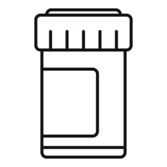 Plastic pill jar icon outline vector. Family health