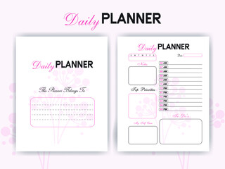 KDP Interior Design - Daily Planner Interior  - Printable Low-Content Books, Organizer, Planner, Notebook, Diary