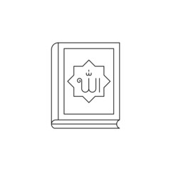 Koran, book, icon on white background