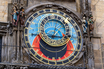 Astronomical Clock in the center of Prague, Czech Republic