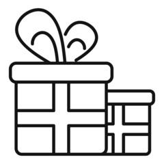 Event gift boxes icon outline vector. Meeting manager