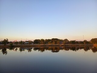 sunset over the river