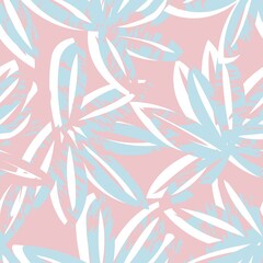 Fototapeta premium Floral Brush strokes Seamless Pattern Design