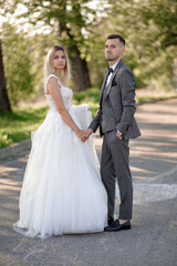 happy wedding, bride and groom together