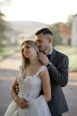 happy wedding, bride and groom together