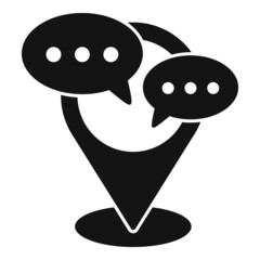 Forum location icon simple vector. Online chat