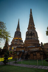Fototapeta premium Wat Yai Chai Mongkhon temple ruin in Ayutthaya, Thailand