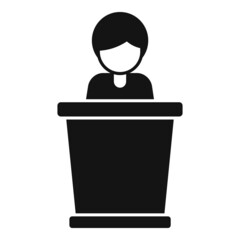 Forum speaker icon simple vector. People meeting