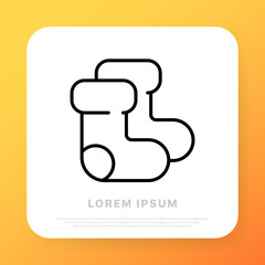 Felt boots line icon. Warm, feet, foot, winter, socks, cold, snow. Footwear concept. Vector line icon for Business and Advertising