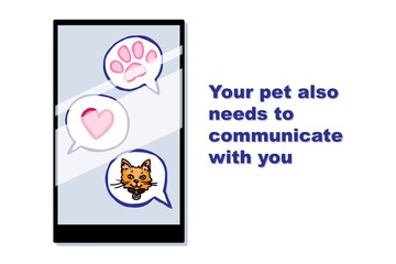 Communication with a pet. Social advertising design vector template