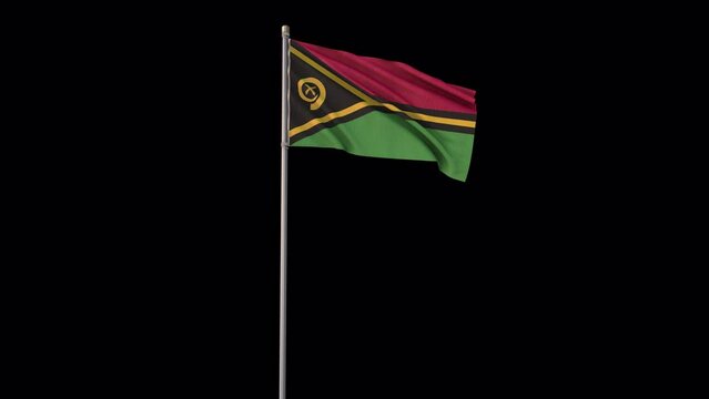 Vanuatu flag, 4k video background is transparent