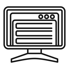 Computer forum icon outline vector. Online chat