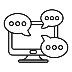 Online forum icon outline vector. Web people