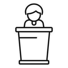 Forum speaker icon outline vector. People meeting