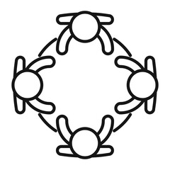 Fototapeta premium Table forum icon outline vector. Business meeting