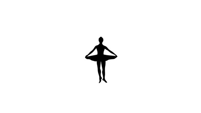 Dancing ballerina, animation on the white background