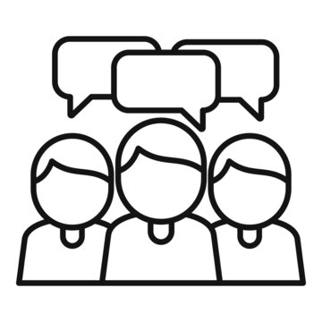 People Group Icon Outline Vector. Social Meeting