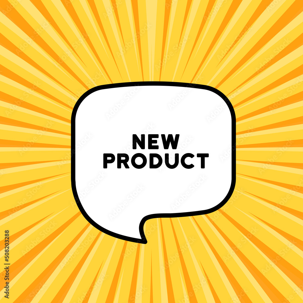 Poster speech bubble with new product text. boom retro comic style. pop art style. vector line icon for bus