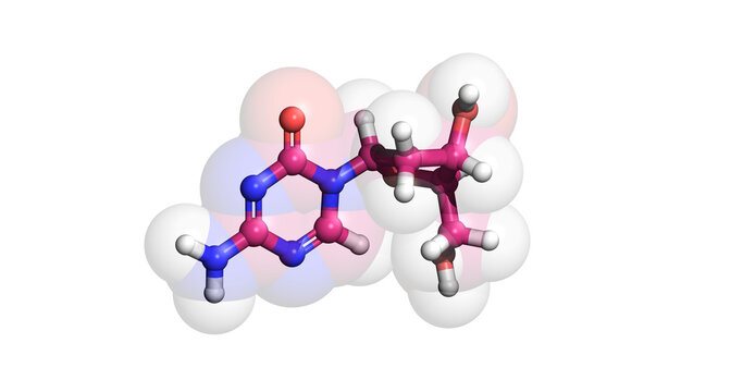 Decitabine, anticancer/ chemotherapy drug, 3D molecule
