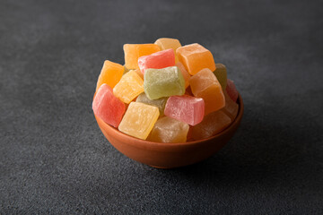 Traditional Turkish delight in a bowl 