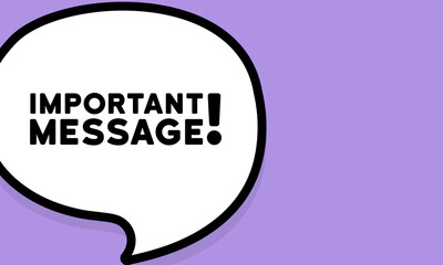 Speech bubble with Important message text. Boom retro comic style. Pop art style. Vector line icon for Business and Advertising