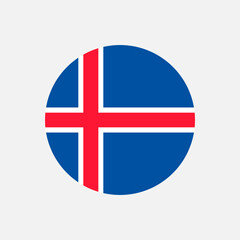 Obraz premium Country Iceland. Iceland flag. Vector illustration.