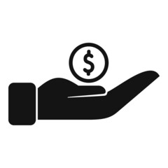 Donation coin icon simple vector. Charity help