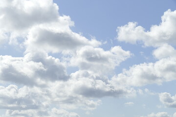 Weisse Quellwolken, Blauer Himmel, Deutschland, Europa