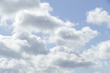 Weisse Quellwolken, Blauer Himmel, Deutschland, Europa