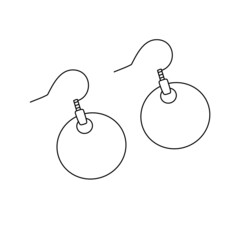 Circle-shaped simple earrings vector illustration