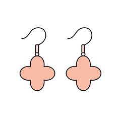 Clover-shaped earrings vector illustration