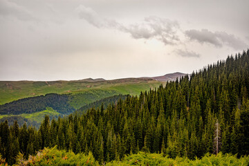 landscape with mountains and clouds