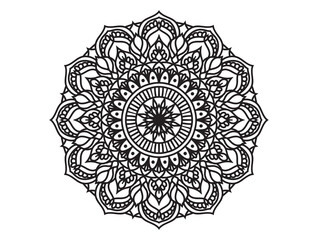 Circle pattern in the form of mandala for Henna, Mehndi, tattoos, decorative ornaments in ethnic oriental style, coloring book pages.