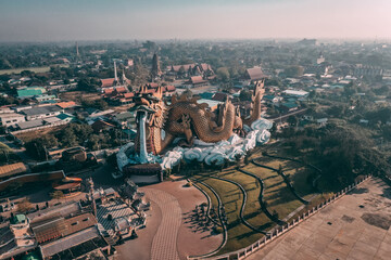 Aerial view of Dragon Paradise Park Suphan buri in Thailand