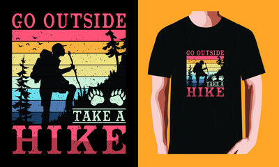 Go outside, take a hike | Summer T-shirt Design