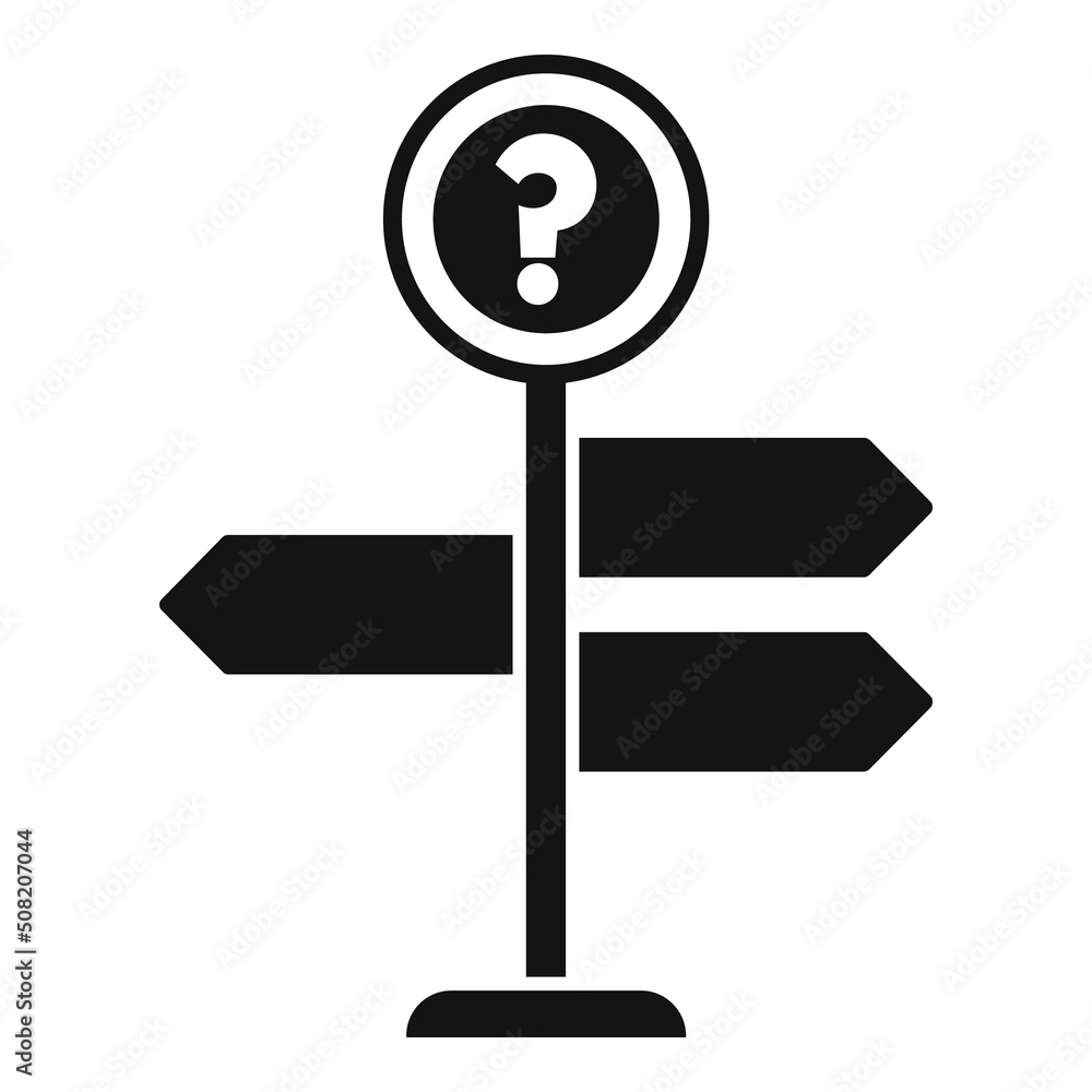 Poster solution direction icon simple vector. creative problem