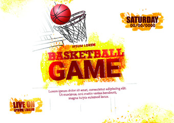 basketball creative setch vector flyer illustration on abstract design.

