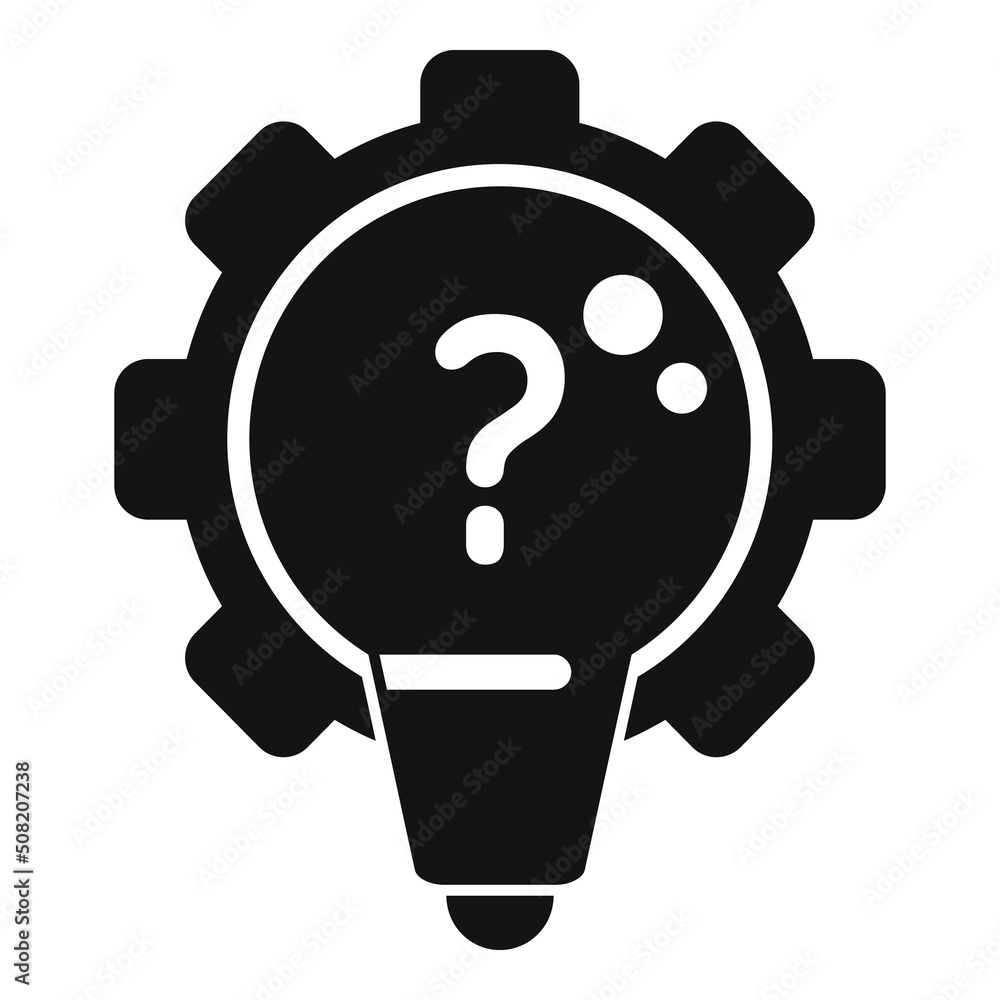 Aufkleber gear idea solution icon simple vector. creative problem