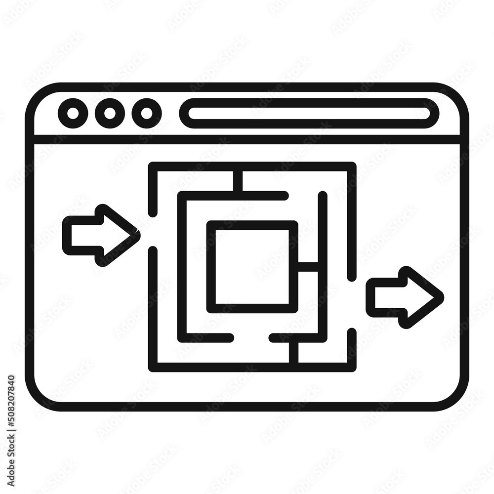 Poster web page search icon outline vector. creative problem