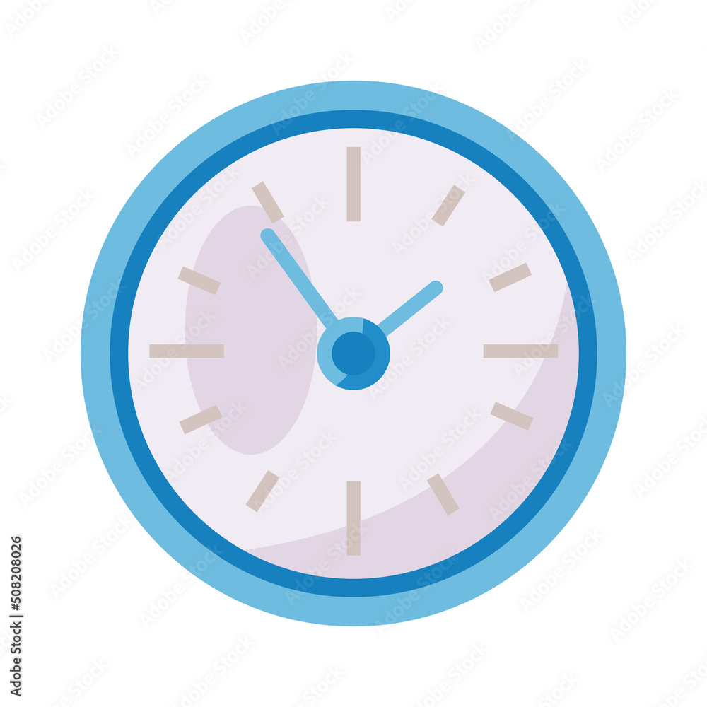 Poster clock semi flat color vector object. full sized item on white. device for measuring time. minutes an