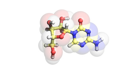 Azacitidine, anticancer/ chemotherapy drug, 3D molecule