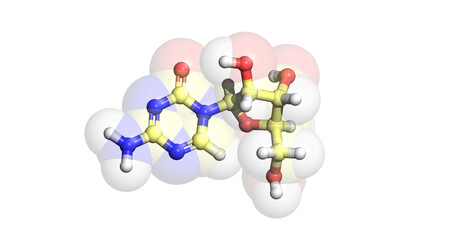 Obraz premium Azacitidine, anticancer/ chemotherapy drug, 3D molecule