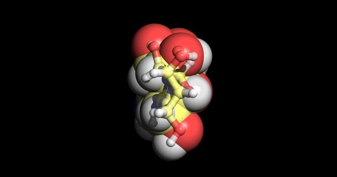 Azacitidine, Anticancer/ Chemotherapy Drug, 3D Molecule, Spinning 4K